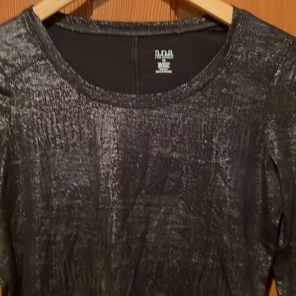 A.N.A black metallic long sleeve tee shirt - Picture 3 of 6